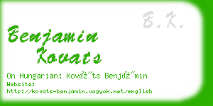 benjamin kovats business card